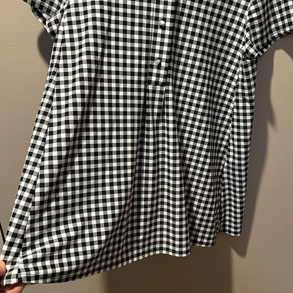 Jude Connally Devyn Black White Check Short Sleeve Top Size Small - Picture 5 of 6
